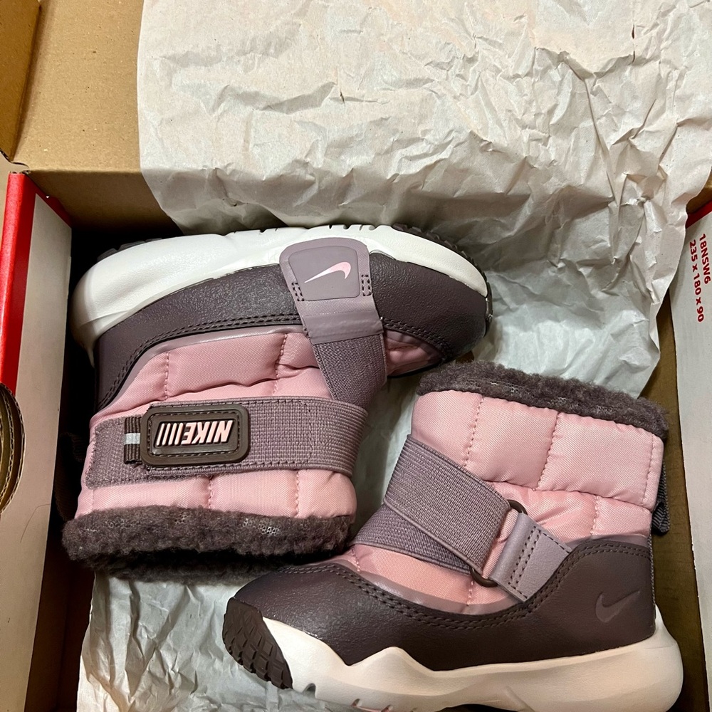 Nike Flex Advance Pink and Gray Baby Boots